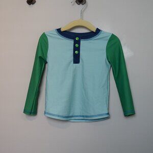Mud Pie Color Block Blue & Green Rash Guard Swim Shirt Size 18M